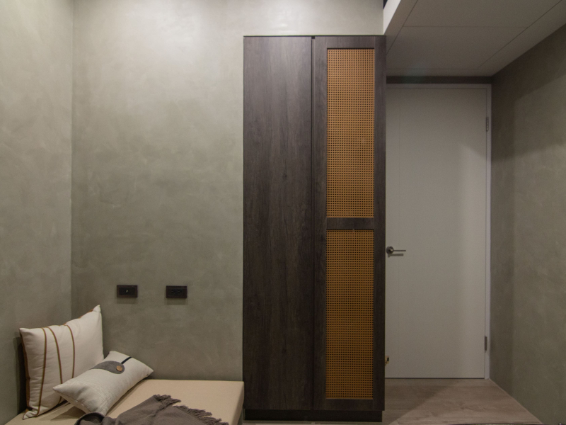 『侘寂散策』/台中龍井區/35坪住宅/日式侘寂風/清水模漆、鋼刷木皮、鐵件